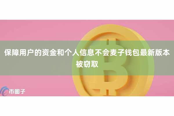 保障用户的资金和个人信息不会麦子钱包最新版本被窃取