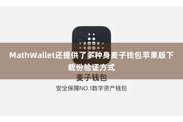 MathWallet还提供了多种身麦子钱包苹果版下载份验证方式